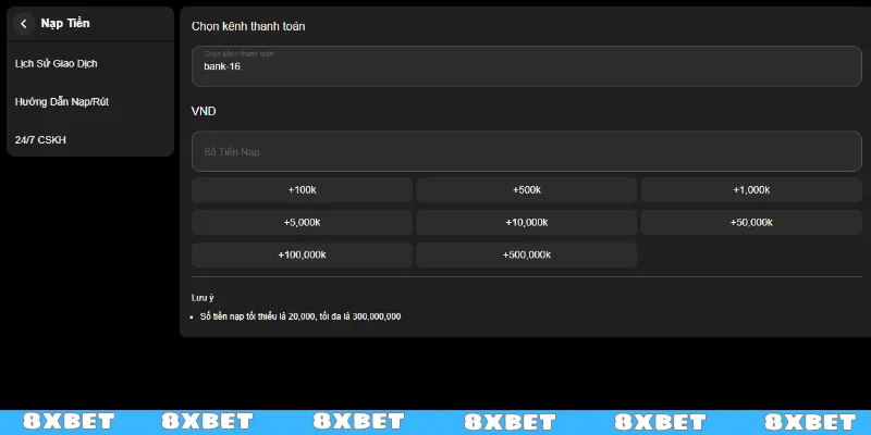 Bí quyết nạp tiền 8XBET cực chuẩn